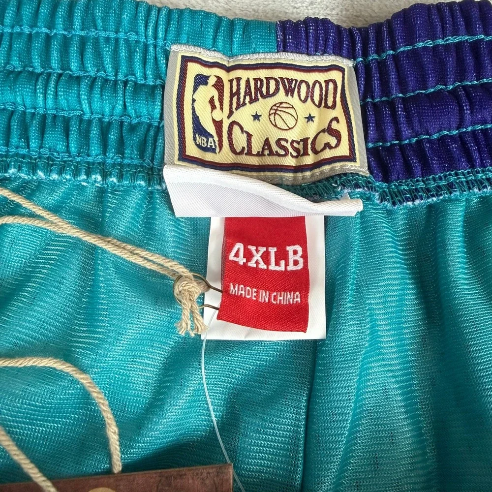 Charlotte Hornets Mitchell Ness Split Swingman Shorts Mens 4XLB Teal Purple NWT